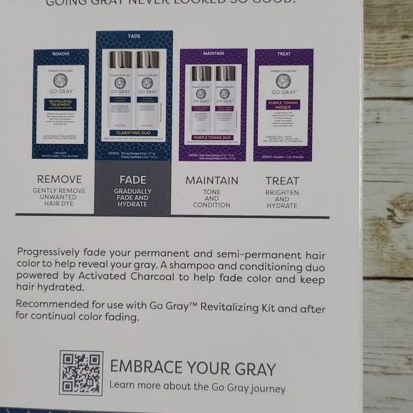 NEW Go Gray Fade Clarifying Duo Charcoal Shampoo Conditioner Transition to Gray - Picture 3 of 8